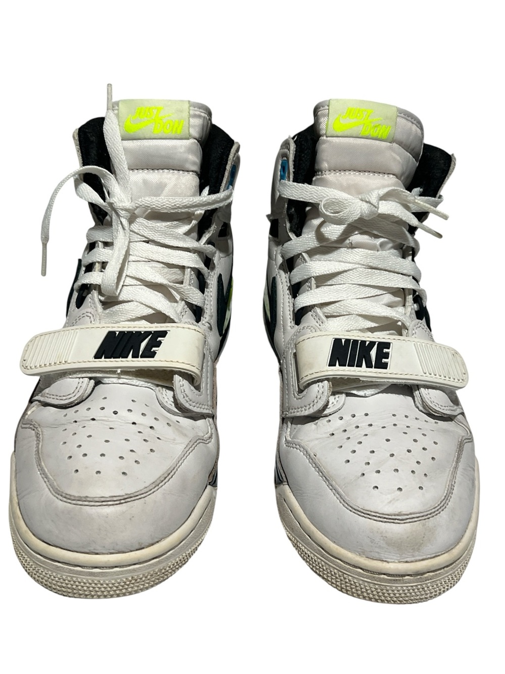 Jordan Legacy 312 -White High-Top Sneakers with Neon Yellow Accents